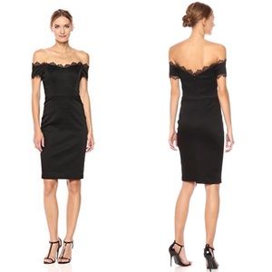 NWT Badgley Mischka Off The Shoulder Sheath w/Lace